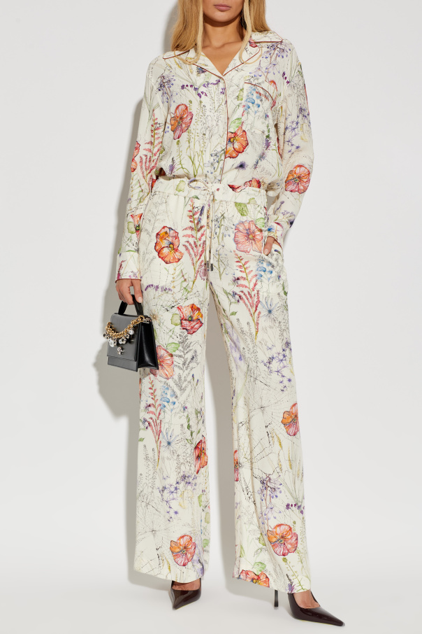 Alexander McQueen Floral motif trousers