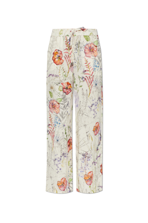 Floral motif trousers