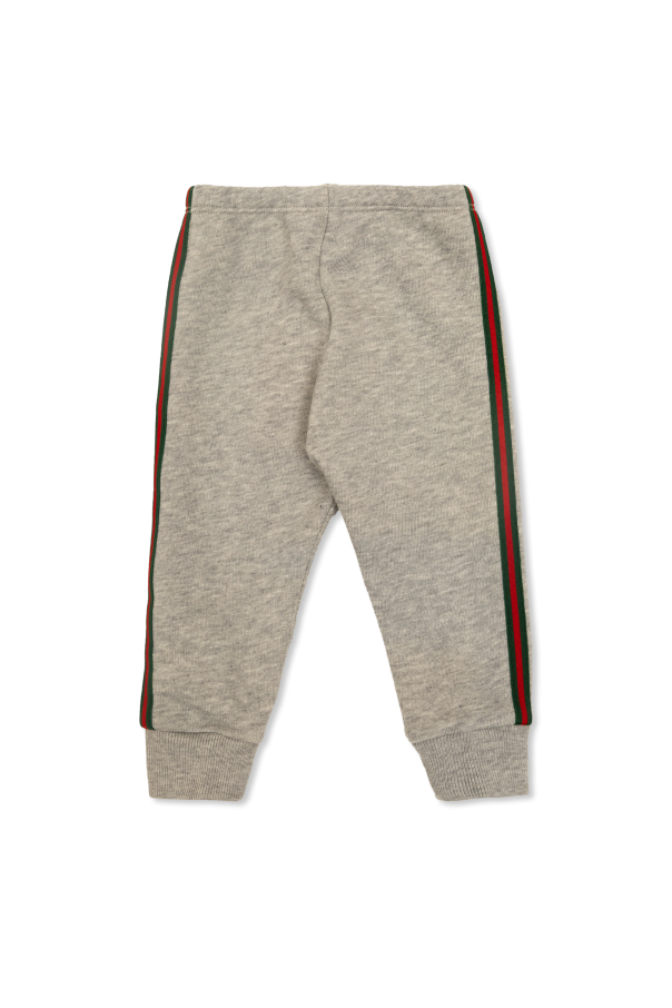 Sweatpants with "Web" belt od Gucci Kids