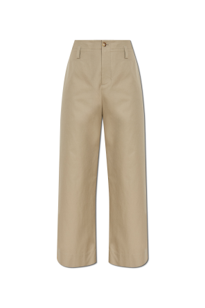 Cotton trousers with straight-leg cut