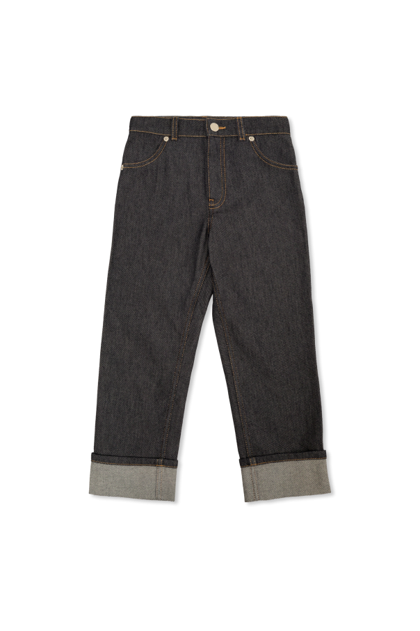 Jeans with rolled-up legs od Gucci Kids