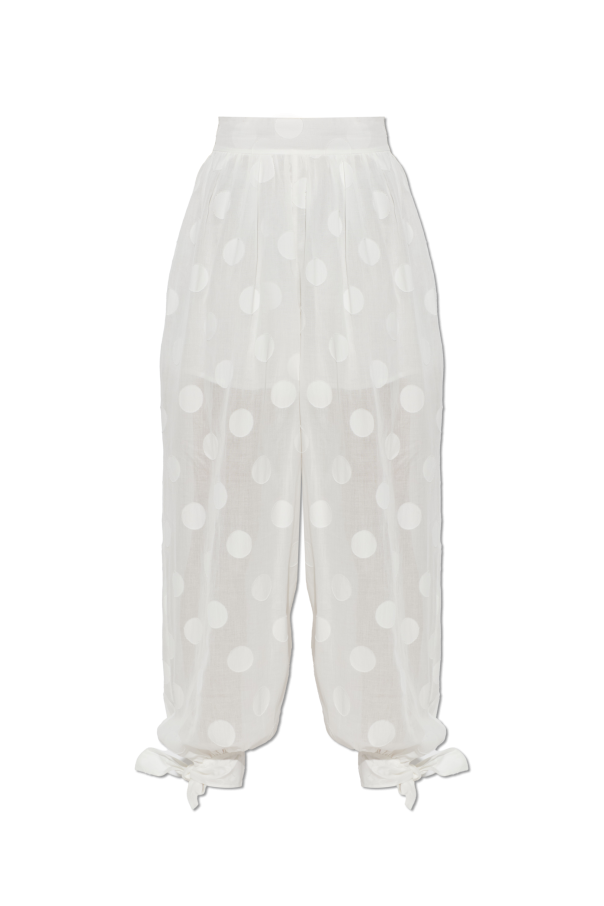 Cotton polka dot patterned trousers od Zimmermann