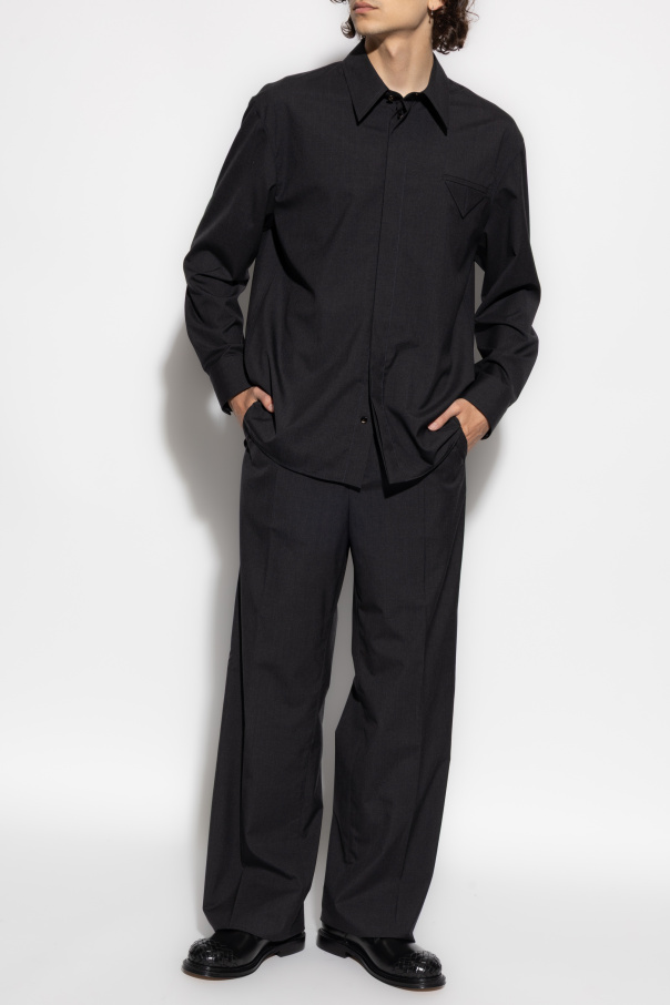 Bottega Veneta Pantalones de lana con raya marcada