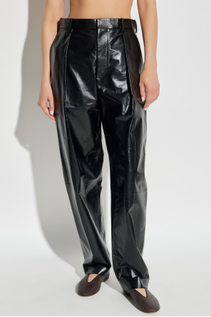 Bottega Veneta Leather trousers with pleats