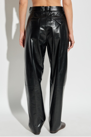 Bottega Veneta Leather trousers with pleats