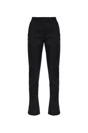 Wool pleated trousers