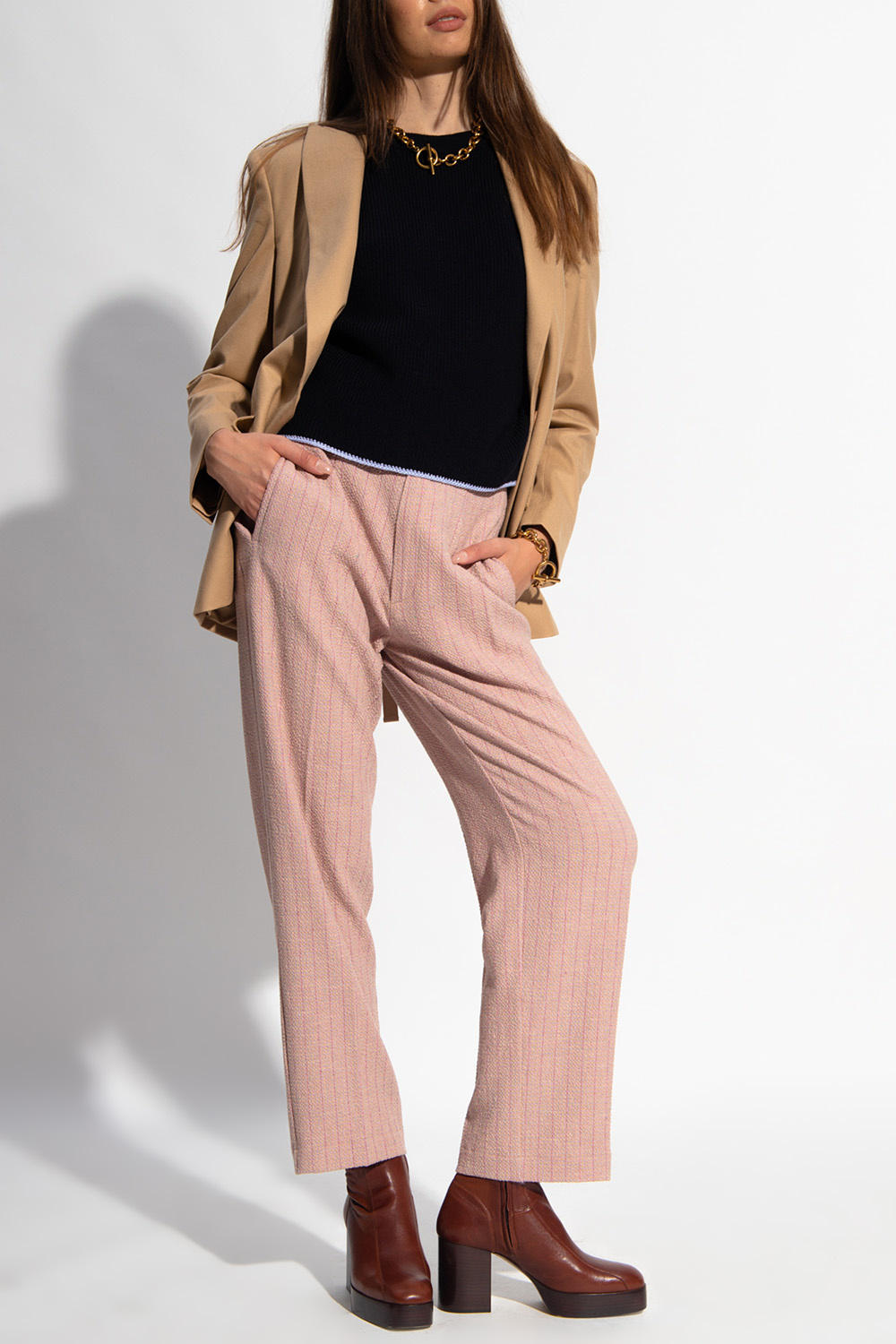 Forte Forte Pleat-front ankle-length trousers