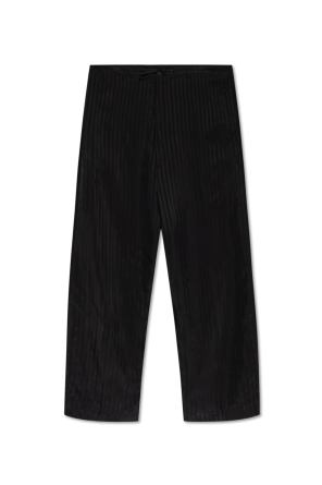 Loose-fit striped pattern trousers