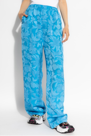 Balenciaga Loose-fit trousers with a floral motif