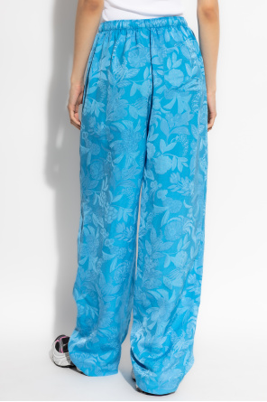 Balenciaga Loose-fit trousers with a floral motif