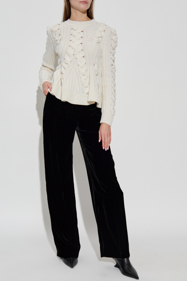 Alexander McQueen Velvet wide-leg trousers