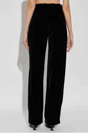 Alexander McQueen Velvet wide-leg trousers