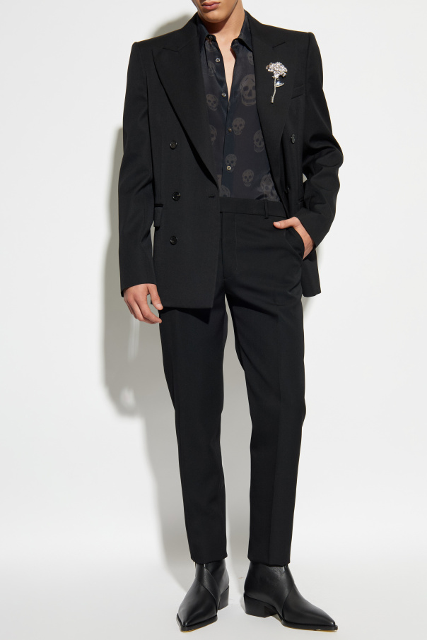 Alexander McQueen Wełniane spodnie w kant