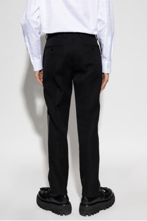 Alexander McQueen Wool trousers with silk side stripe