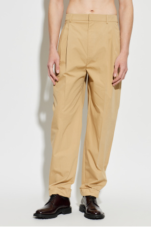 Saint Laurent Pantalones de algodón con pinzas
