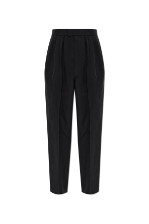Silk pleated trousers