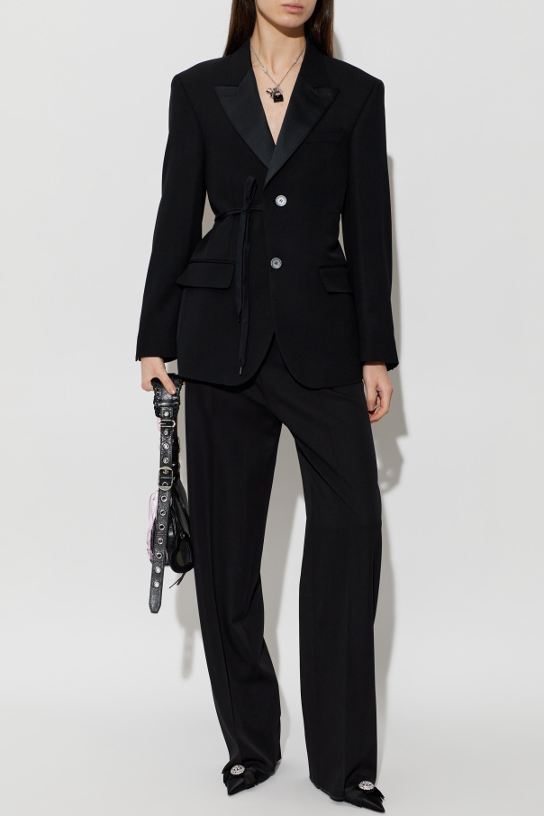 Balenciaga Wełniane spodnie z wysokim stanem