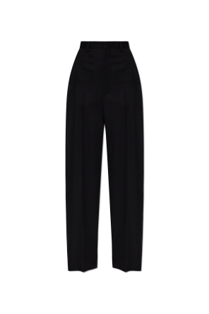High-waisted wool trousers