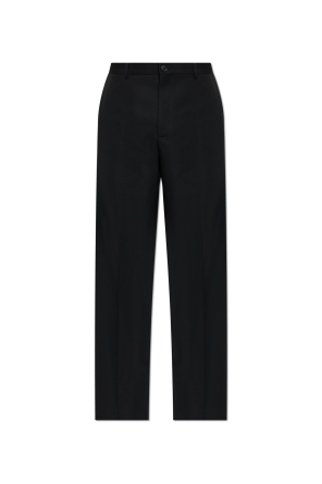 Straight-leg wool trousers