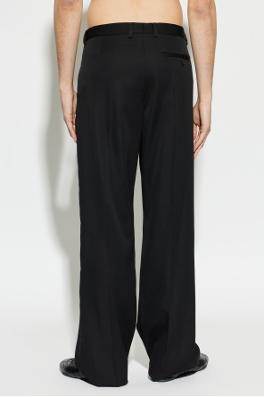 Balenciaga Calças de lã de corte direito