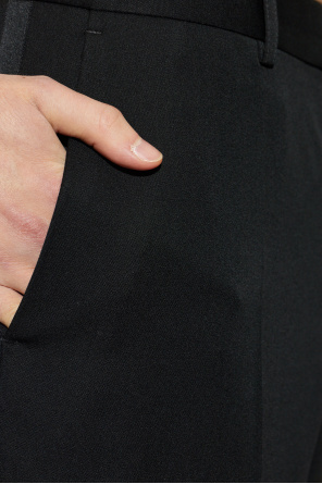 Balenciaga Calças de lã de corte direito