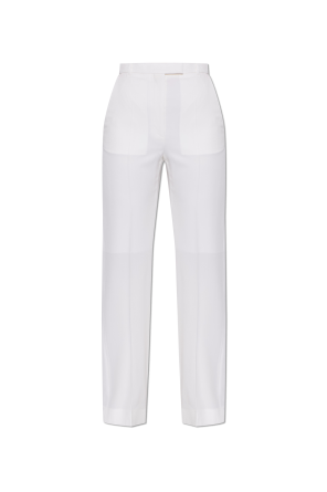 Wool trousers with crease