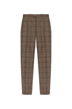 Pantalones de lana con estampado de cuadros