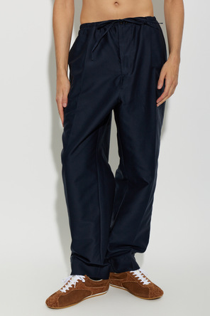 Bottega Veneta Pantalones de algodón con pliegue