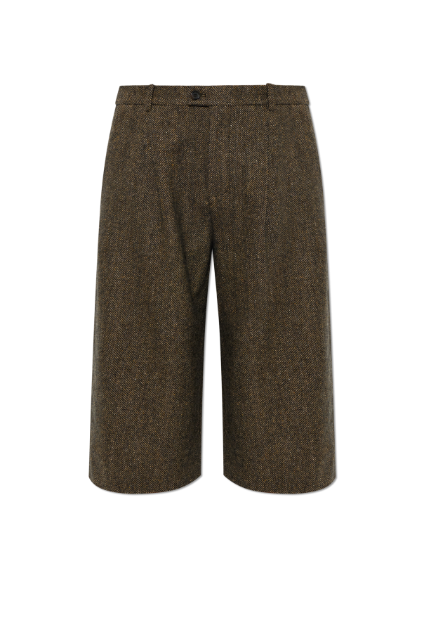Wool shorts with ‘herringbone’ motif od Saint Laurent