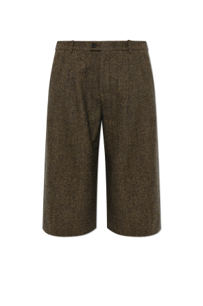 Wool shorts with ‘herringbone’ motif