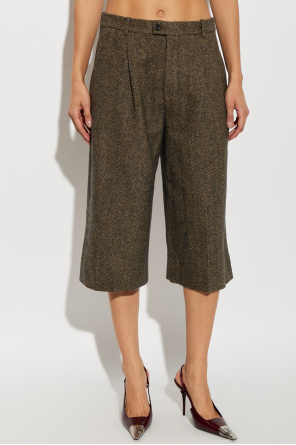 Saint Laurent Wool shorts with ‘herringbone’ motif