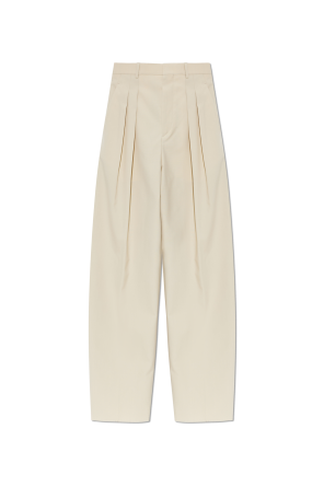 Pantalones de lana con estampado de rayas