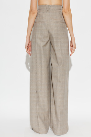 Bottega Veneta Wollhose mit weitem Bein und Bügelfalte