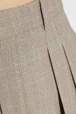 Bottega Veneta Wollhose mit weitem Bein und Bügelfalte