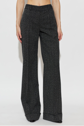 Alexander McQueen Wool trousers with pintuck detailing on the legs