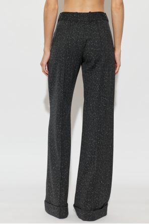 Alexander McQueen Wool trousers with pintuck detailing on the legs