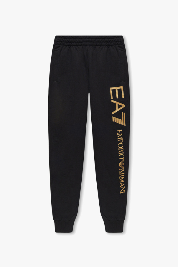 Emporio armani nero striped crew-neck jumper Sweatpants with logo