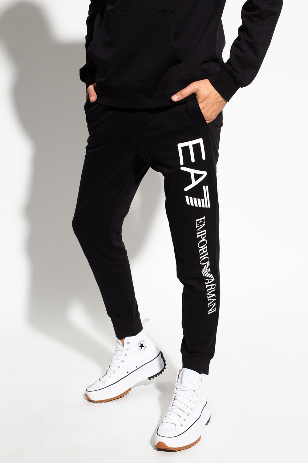 logo printed hoodie ea7 emporio armani sweater Сорочка на хлопчика від Armani Junior