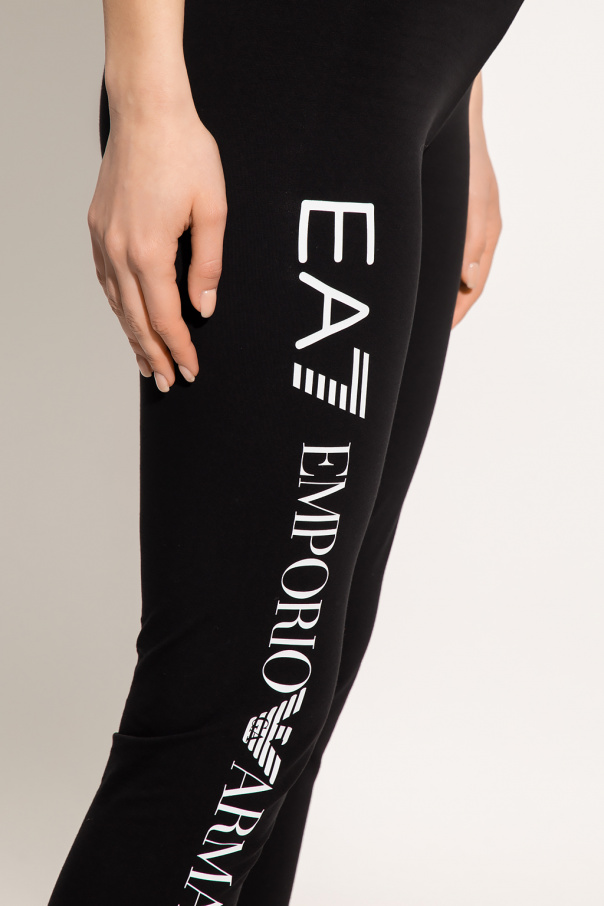 Black Leggings with EA7 EA7 Emporio Armani - Велика шкіряна