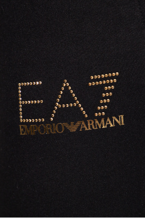 Emporio Armani embroidered applique T-shirt Bianco Sweatpants with logo