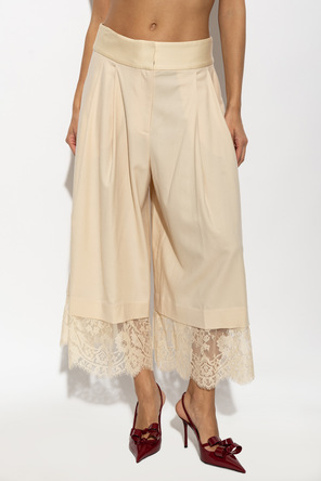 Zimmermann Wool Trousers with Lace Trim
