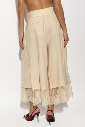Zimmermann Wool Trousers with Lace Trim
