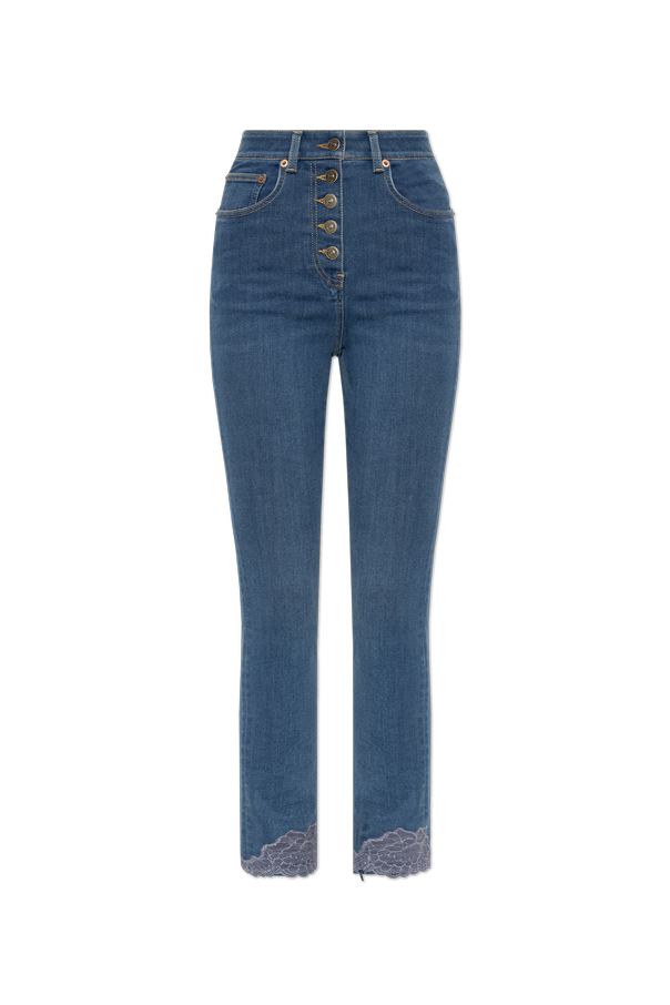 Jeans with lace-trimmed legs od Valentino Garavani