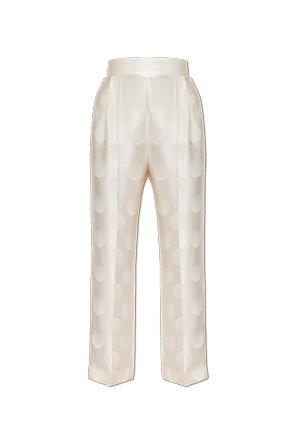 Silk pleated trousers