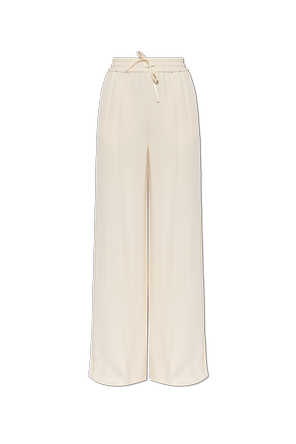 Pantalones de seda con costura en las perneras