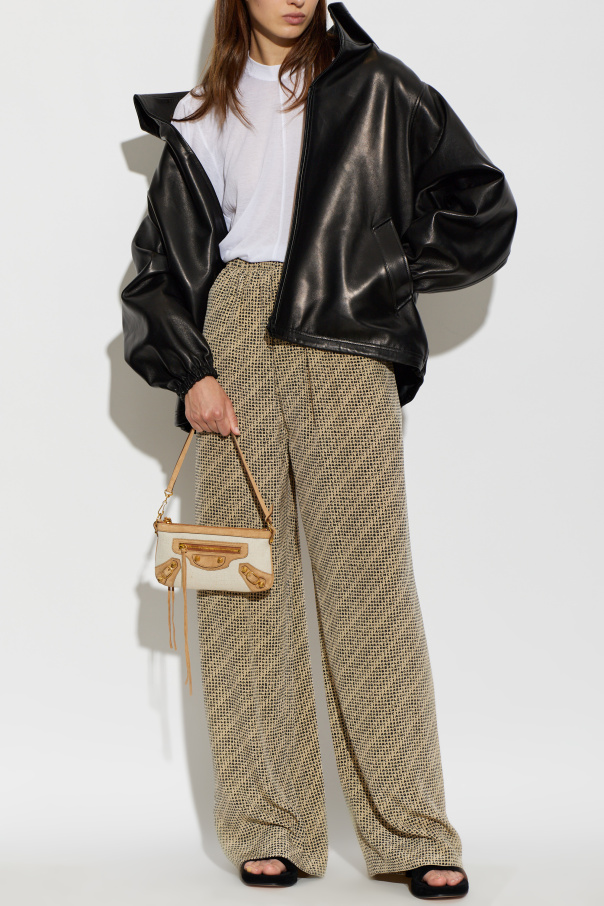 Balenciaga Calças de seda com pernas largas