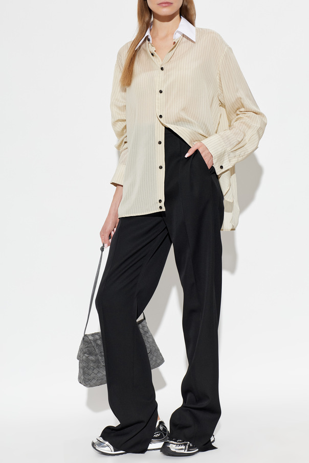Bottega Veneta Wollhose mit Schlitz an den Hosenbeinen