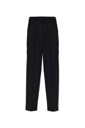 Wool trousers with side slits