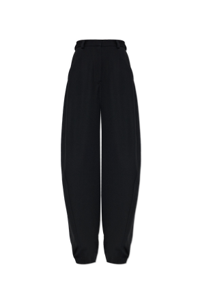 Pantaloni din lână cu croială largă