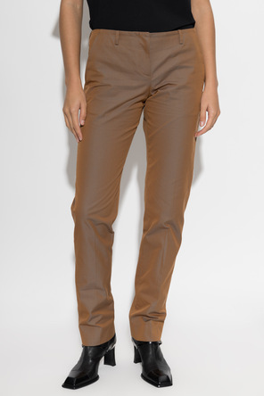 Alexander McQueen Cotton crease-front trousers